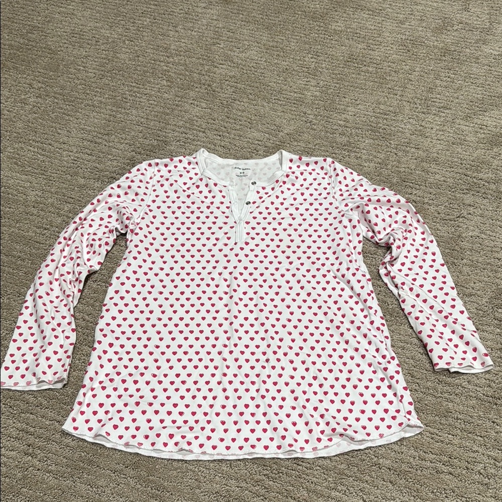 Roller Rabbit White Shirt with Pink Heart Design